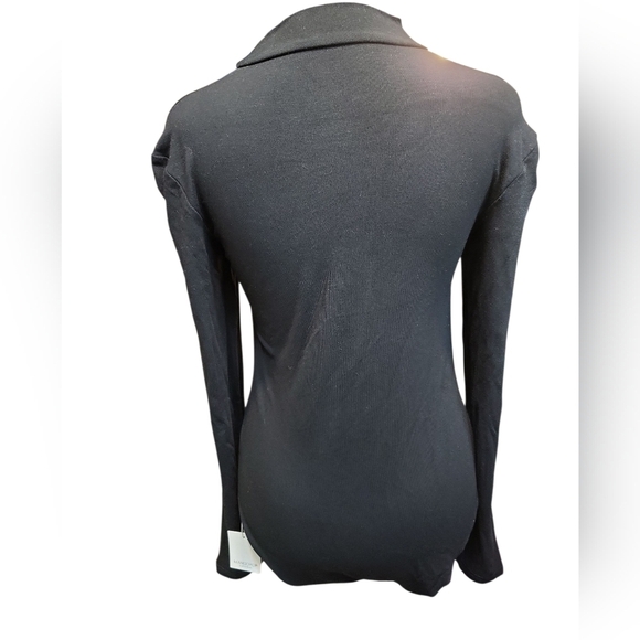 NWT MangoPop Large Elegant Black Long Sleeve Women's Bodysuit - Picture 3 of 14